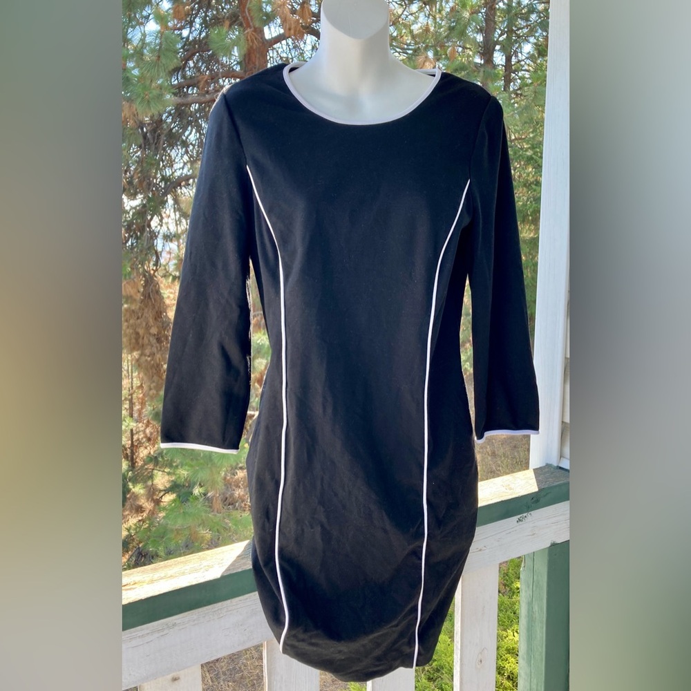 Banana Republic Black Dress with White Trim